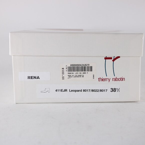 Thierry Rabotin Booties Rena Sz 38.5 Brown Animal Print 2" Ankle Booties - Picture 12 of 13